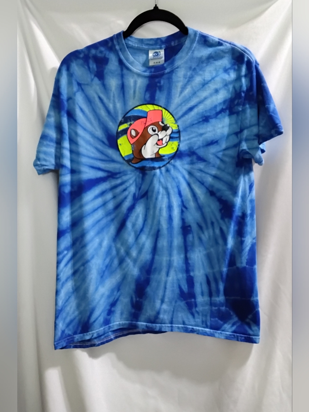 Buc-ee's Tie Dye Shirt Adult Medium Colortone Where The Fun Never Sets Blue